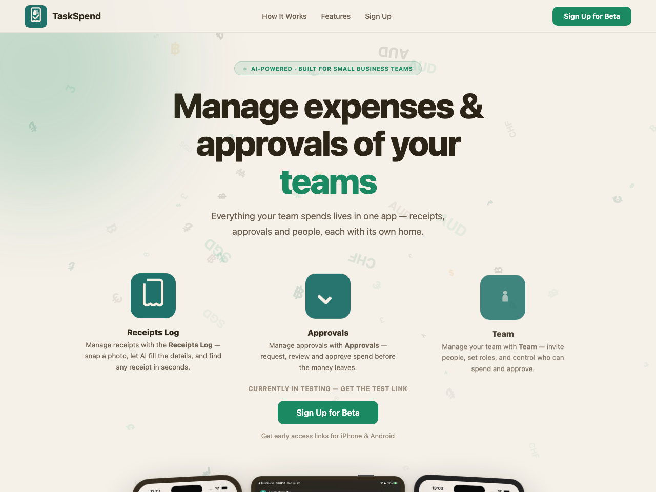 TaskSpend — expense & approvals app